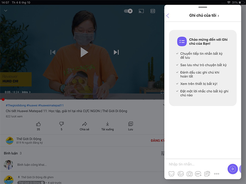 Vừa nhắn tin Viber, vừa xem video